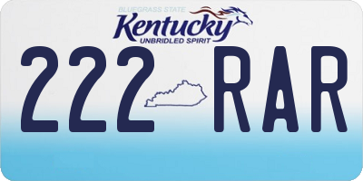 KY license plate 222RAR