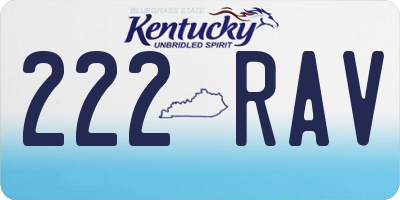 KY license plate 222RAV