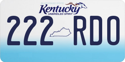 KY license plate 222RDO