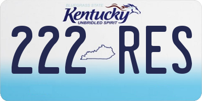 KY license plate 222RES
