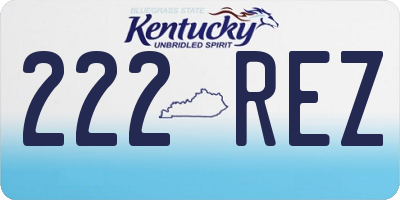 KY license plate 222REZ