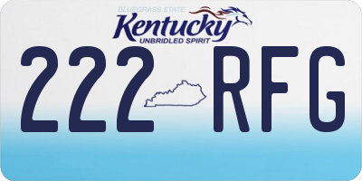 KY license plate 222RFG