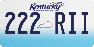 KY license plate 222RII
