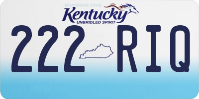 KY license plate 222RIQ