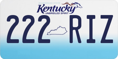 KY license plate 222RIZ
