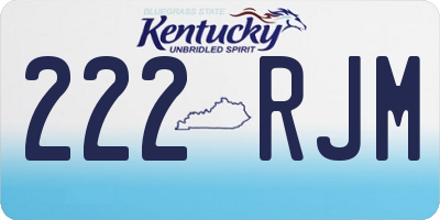 KY license plate 222RJM