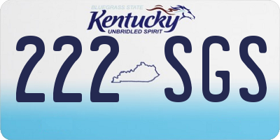 KY license plate 222SGS