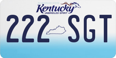 KY license plate 222SGT