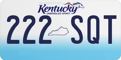 KY license plate 222SQT