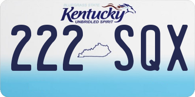 KY license plate 222SQX