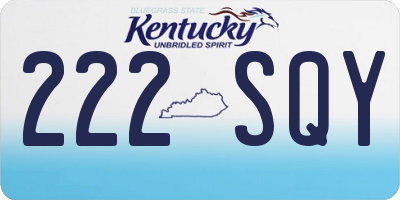 KY license plate 222SQY