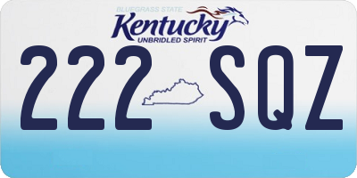 KY license plate 222SQZ