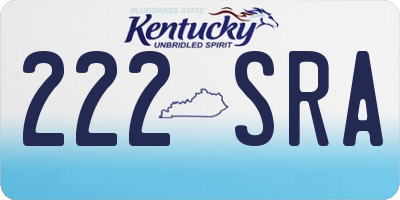 KY license plate 222SRA