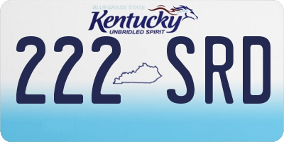 KY license plate 222SRD