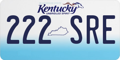 KY license plate 222SRE