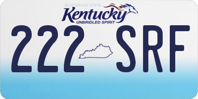 KY license plate 222SRF