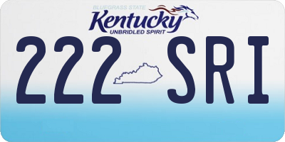 KY license plate 222SRI