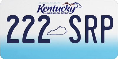 KY license plate 222SRP