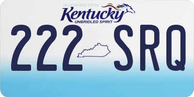 KY license plate 222SRQ
