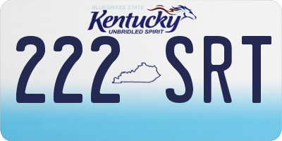 KY license plate 222SRT