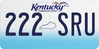 KY license plate 222SRU