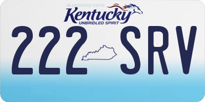 KY license plate 222SRV