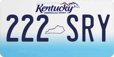 KY license plate 222SRY