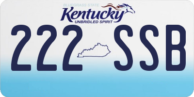 KY license plate 222SSB
