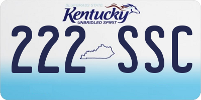 KY license plate 222SSC
