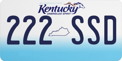KY license plate 222SSD