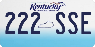 KY license plate 222SSE