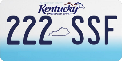 KY license plate 222SSF