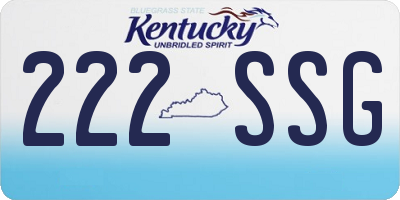 KY license plate 222SSG
