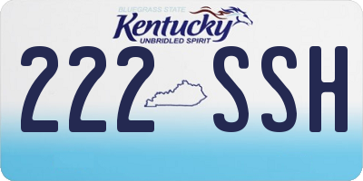 KY license plate 222SSH