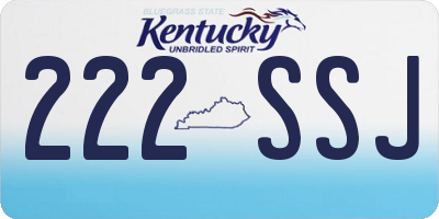 KY license plate 222SSJ