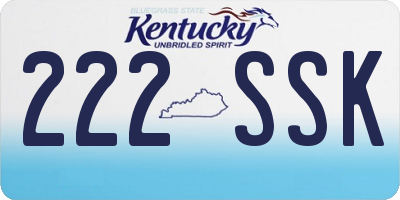KY license plate 222SSK