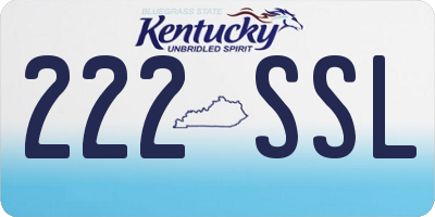 KY license plate 222SSL