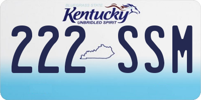 KY license plate 222SSM