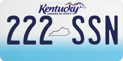 KY license plate 222SSN