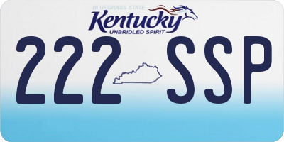 KY license plate 222SSP