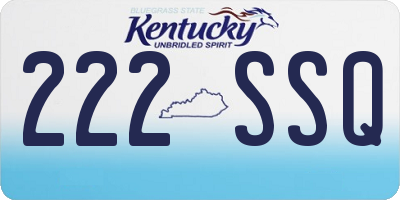 KY license plate 222SSQ