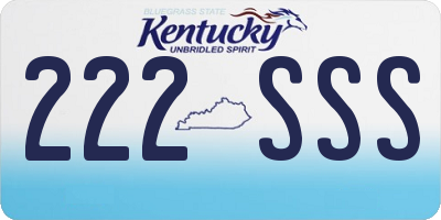 KY license plate 222SSS