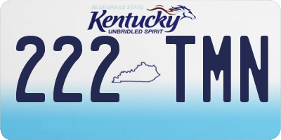 KY license plate 222TMN