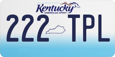 KY license plate 222TPL