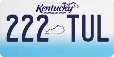 KY license plate 222TUL