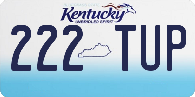 KY license plate 222TUP