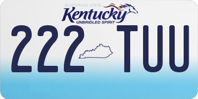 KY license plate 222TUU