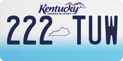 KY license plate 222TUW