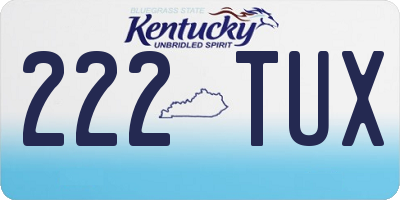 KY license plate 222TUX