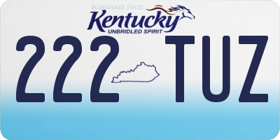 KY license plate 222TUZ
